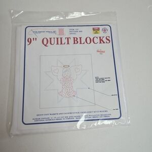 Jack Dempsey 9" Angel Quilt Blocks- #68 - Angel -12 Blocks - Stamped Embroidery